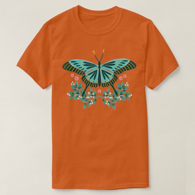 Camiseta Mariposa cian (Diseño del anverso)