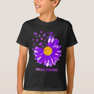 Camiseta Mariposa Cinta púrpura Sobredosis de girasol Aware