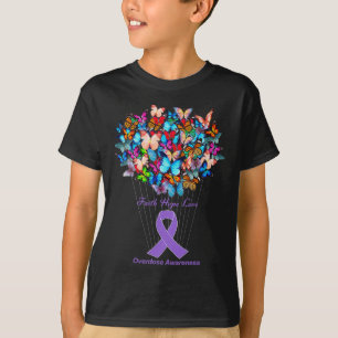 Camiseta Mariposa Cinta púrpura Sobredosis de girasol Aware