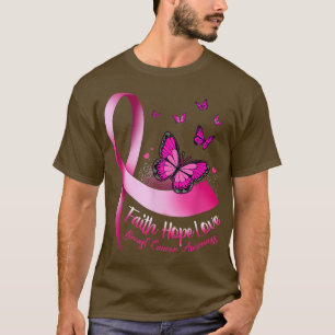Camiseta Mariposa Cinta rosa Sensibilización sobre el cánce
