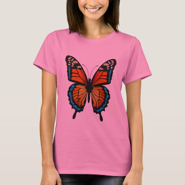 Camiseta mariposa colorida (Anverso)