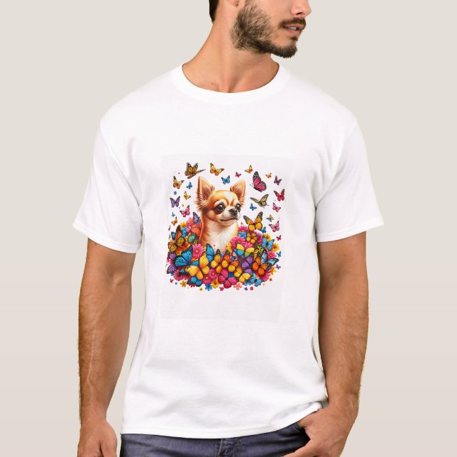 Camiseta Mariposa colorida Chihuahua (Anverso)