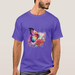 Camiseta Mariposa colorida y unisexo floral