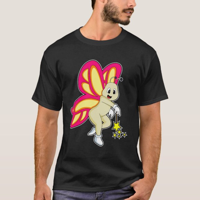 Camiseta Mariposa como asistente con varita mágica (Anverso)