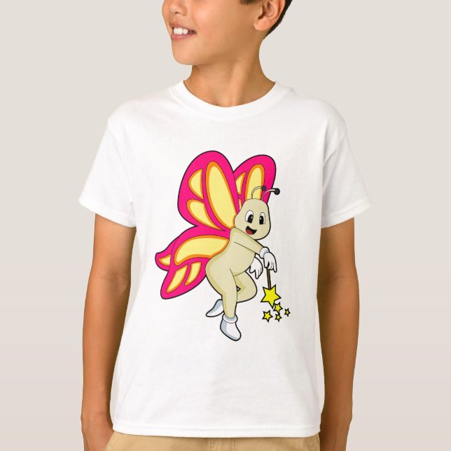 Camiseta Mariposa como asistente con varita mágica (Anverso)