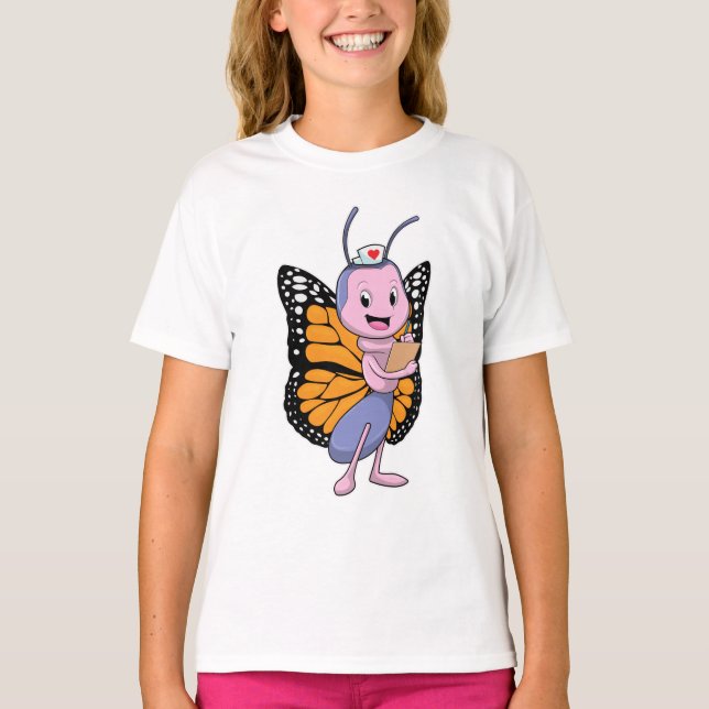 Camiseta Mariposa como enfermera (Anverso)