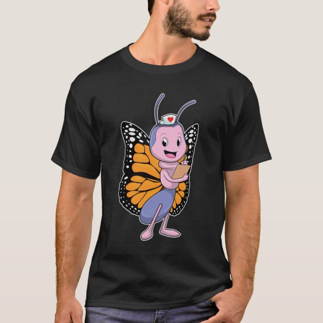 Camiseta Mariposa como enfermera (Anverso)