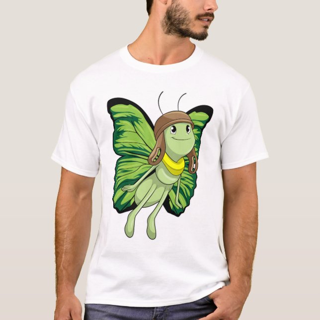 Camiseta Mariposa como piloto con gorra piloto (Anverso)
