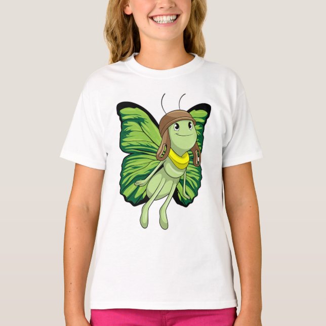 Camiseta Mariposa como piloto con gorra piloto (Anverso)