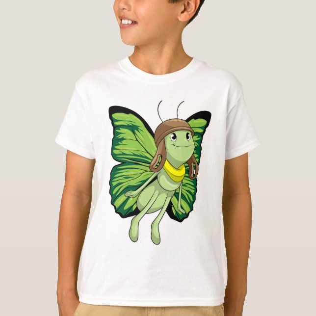 Camiseta Mariposa como piloto con gorra piloto (Anverso)