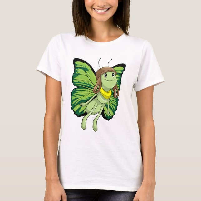 Camiseta Mariposa como piloto con gorra piloto (Anverso)