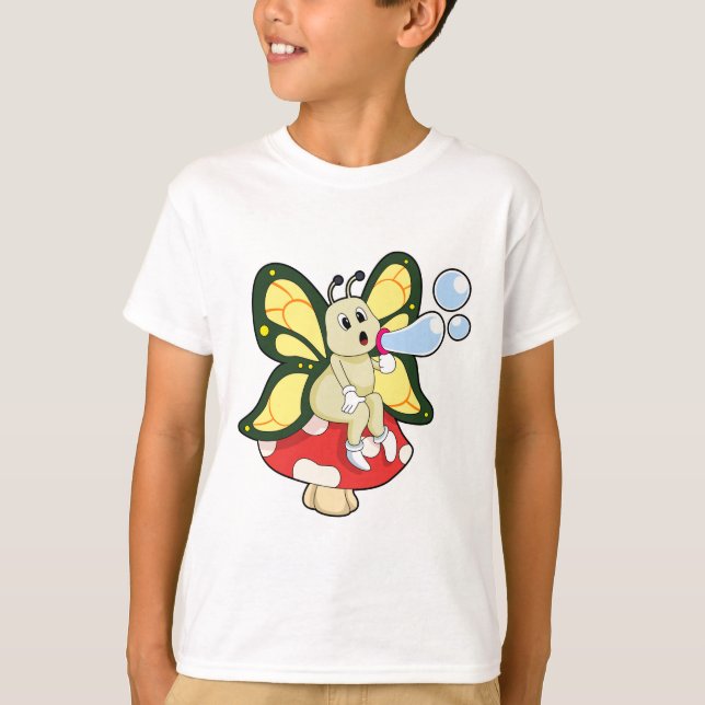 Camiseta Mariposa con burbujas de jabón (Anverso)