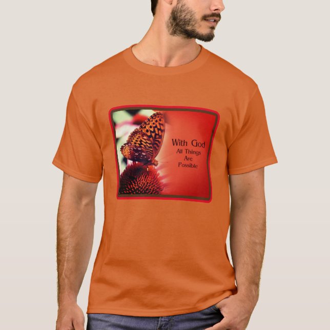 Camiseta Mariposa con cita Inspiradora de Dios (Anverso)