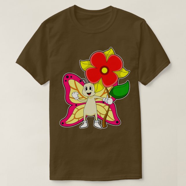 Camiseta Mariposa con flor (Diseño del anverso)