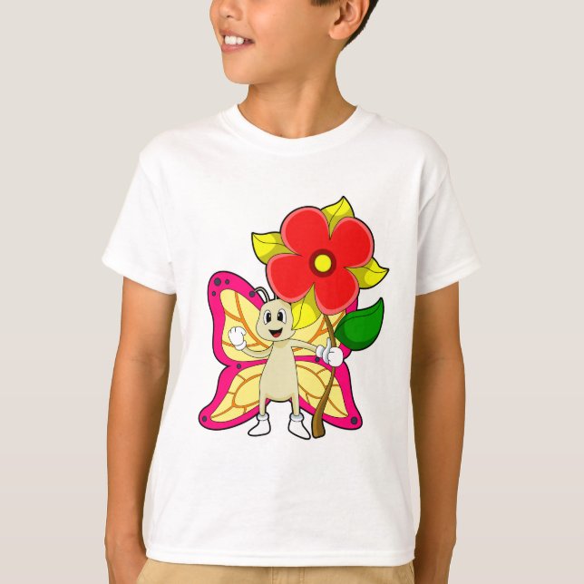 Camiseta Mariposa con flor (Anverso)