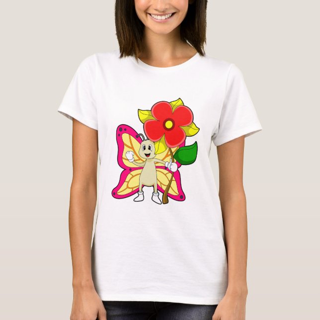 Camiseta Mariposa con flor (Anverso)