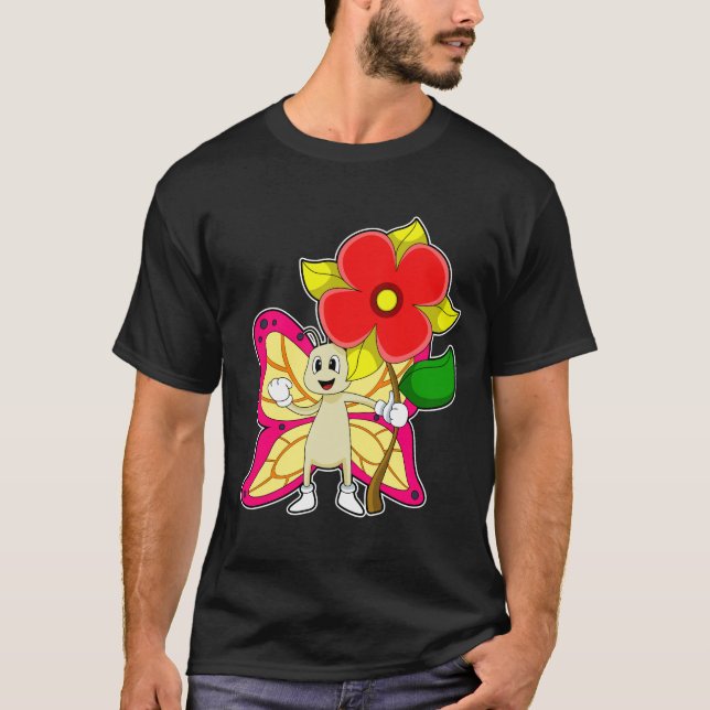 Camiseta Mariposa con flor (Anverso)