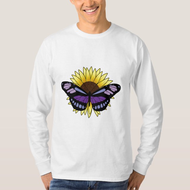 Camiseta Mariposa con girasol (Anverso)