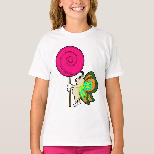 Camiseta Mariposa con Lollipop (Anverso)