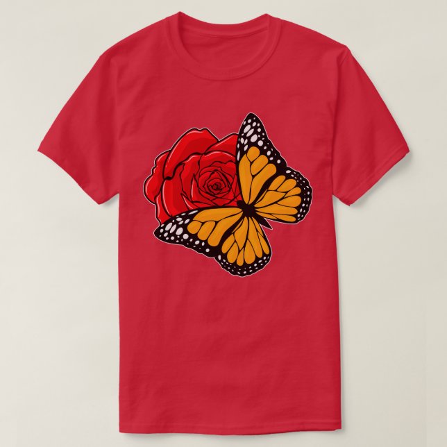 Camiseta Mariposa con Rosa (Diseño del anverso)