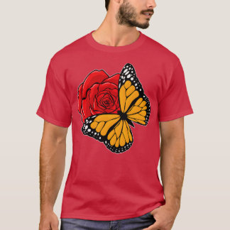 Camiseta Mariposa con Rosa