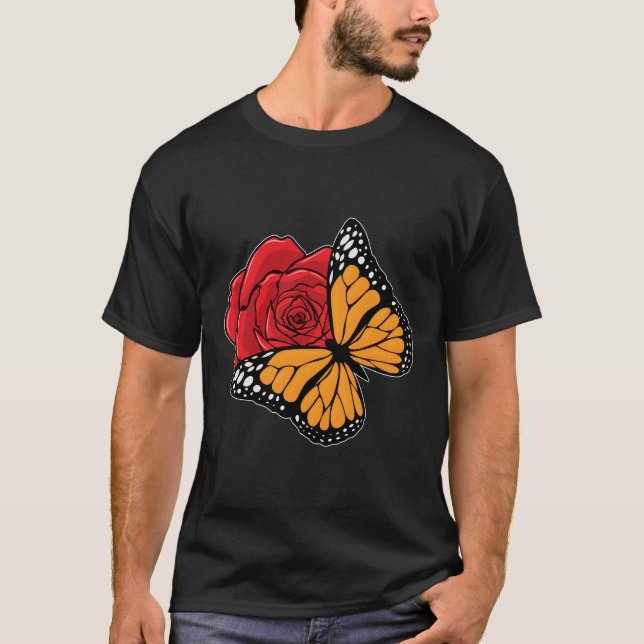 Camiseta Mariposa con Rosa (Anverso)