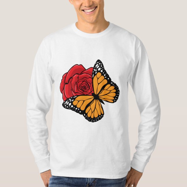 Camiseta Mariposa con Rosa (Anverso)