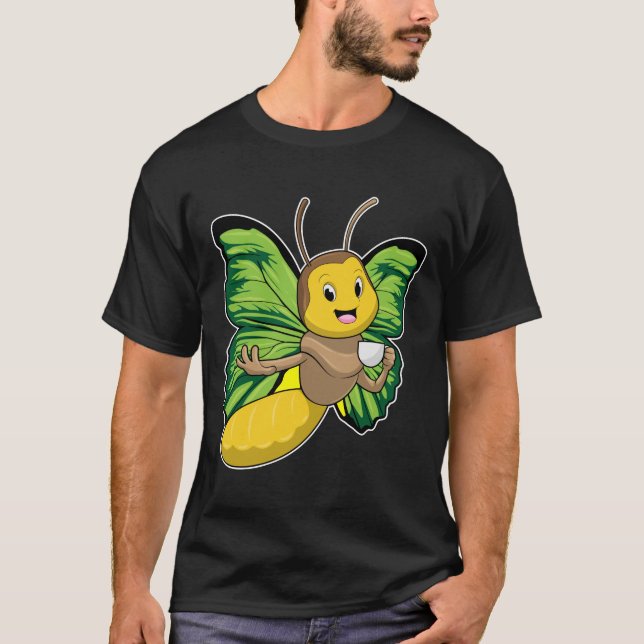 Camiseta Mariposa con taza de café (Anverso)