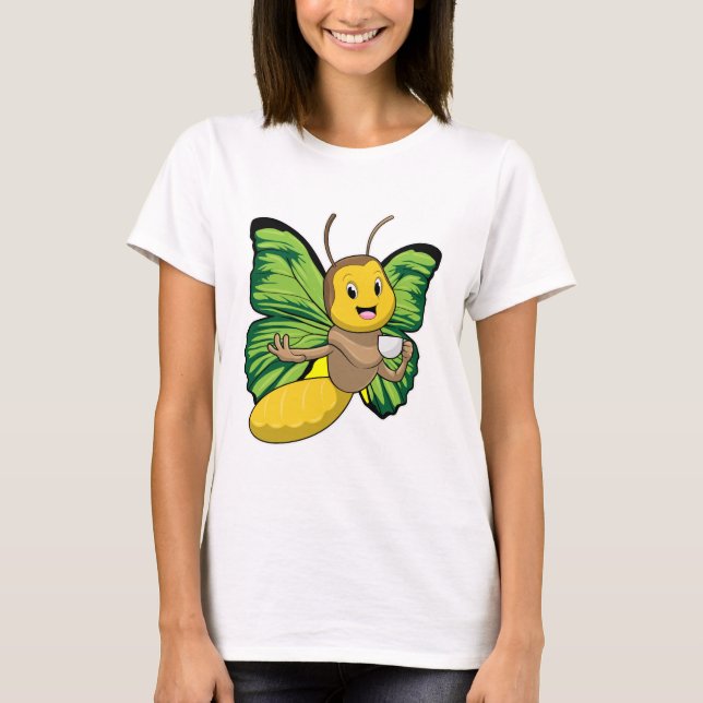Camiseta Mariposa con taza de café (Anverso)