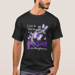 Camiseta Mariposa Cristo Fibromialgia Conciencia Tee Purple