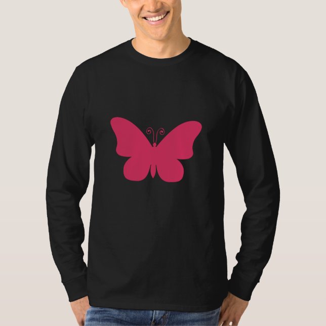 Camiseta mariposa cromada en rojo (Anverso)