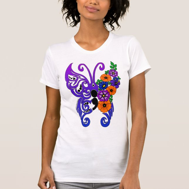 Camiseta Mariposa... CRPS, bipolar, Fibro, OA... Becky (Anverso)