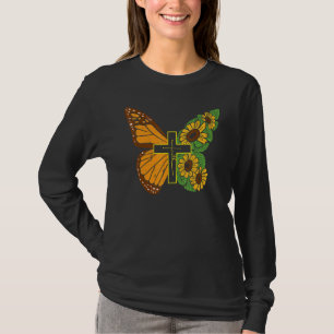 Camiseta Mariposa Cruz de Girasol Fe Dios Jesús Cristia