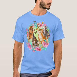 Camiseta Mariposa cúrcuma de gatito, flor de gatos y maripo