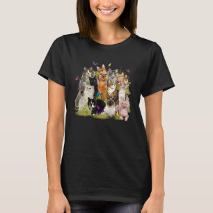 Camiseta Mariposa Cuta Gatito Gato Flor Gato Flor Mo