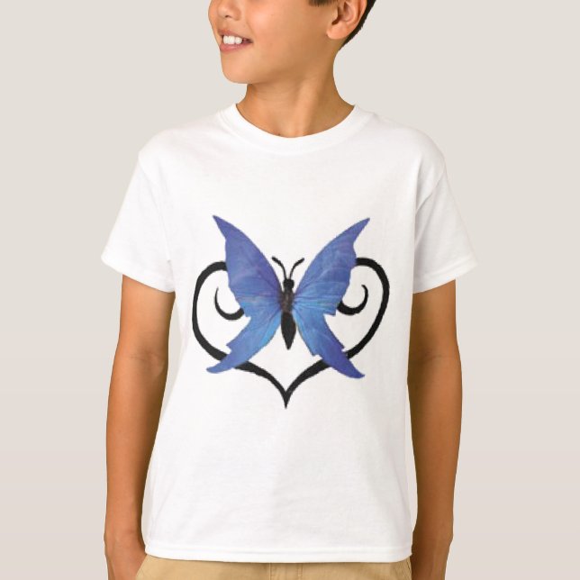 Camiseta mariposa de amor azul lindo (Anverso)