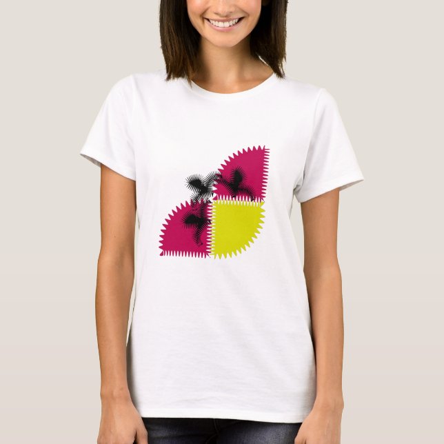 Camiseta Mariposa de arte colorido (Anverso)