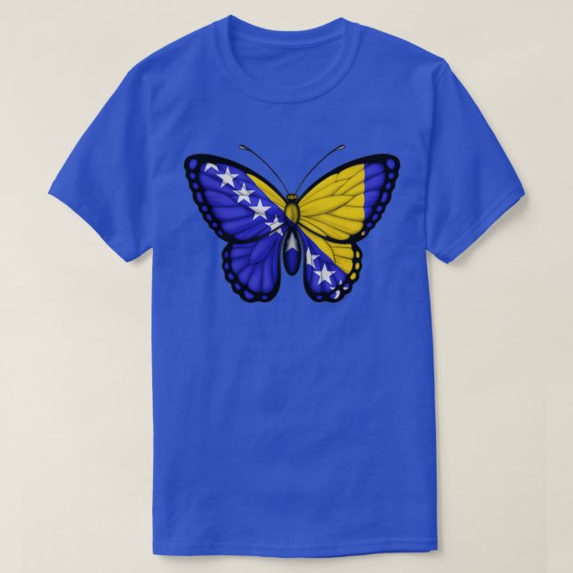 Camiseta Mariposa de Bandera de Bosnia (Diseño del anverso)