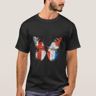 Camiseta Mariposa de bandera dominicana inglesa