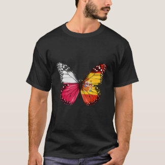 Camiseta Mariposa de bandera española polaca