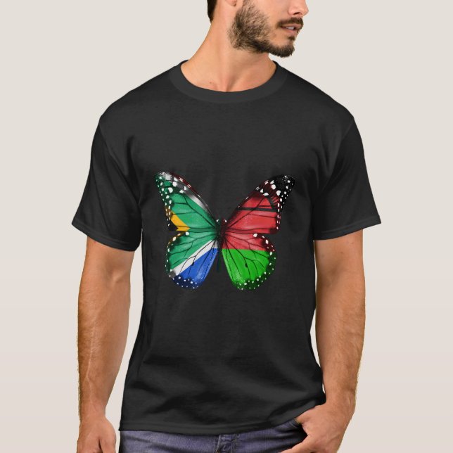 Camiseta Mariposa de Bandera Malauí Sudafricana (Anverso)