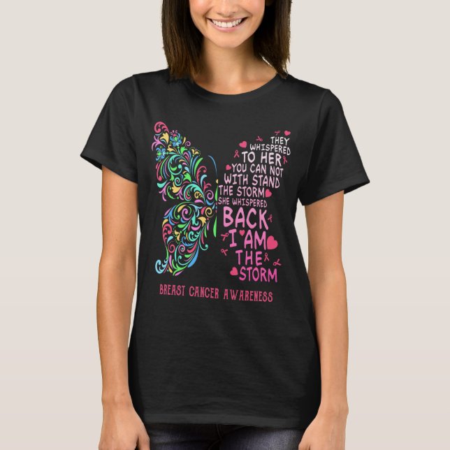 Camiseta Mariposa de cáncer de mama Soy la tormenta B (Anverso)