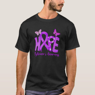 Camiseta Mariposa de Cinta Morada Esperanza Apoyo Alzheimer