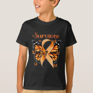 Camiseta Mariposa de cinta naranja Conciencia de esclerosis