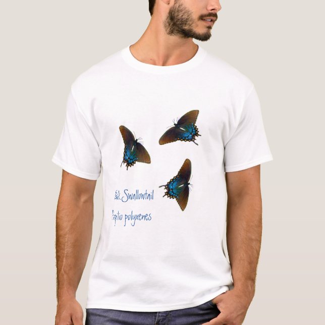 Camiseta Mariposa de cola de cerda negra (Anverso)