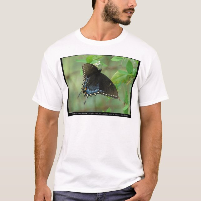 Camiseta Mariposa de cola de cereal negra - Regalos de amor (Anverso)
