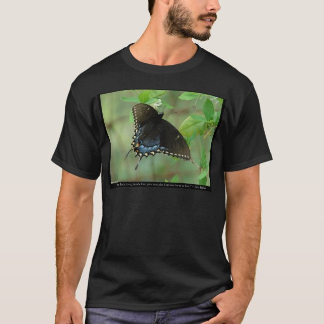 Camiseta Mariposa de cola de cereal negra - Regalos de amor (Anverso)