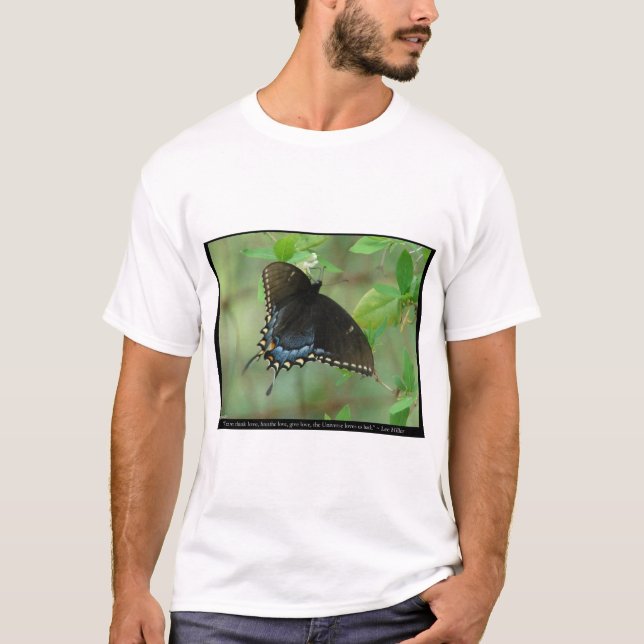 Camiseta Mariposa de cola de cereal negra - Regalos de amor (Anverso)