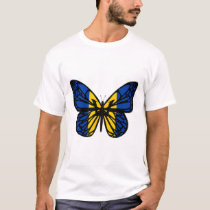 Camiseta Mariposa de color de bandera de Ucrania - Tridente