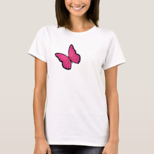 CAMISETA MARIPOSA DE COLOR ROSA